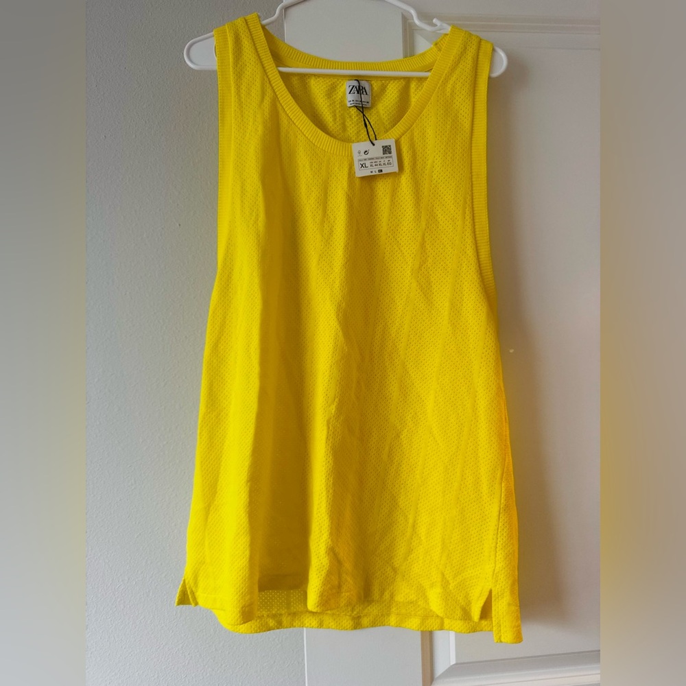 Zara Vibrant Yellow Mesh Tank